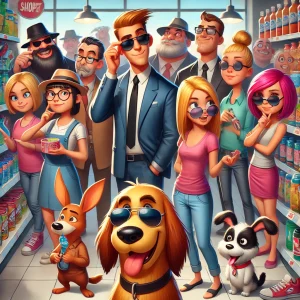 enquêteur mystère magasin style cartoon