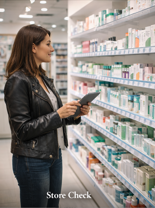 Illustration relevé de prix – enquêteur en pharmacie