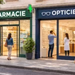 vue de la devanture d'une pharmacie